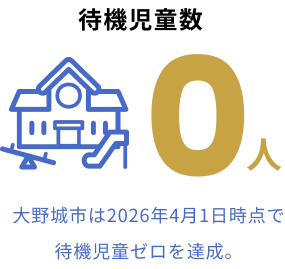 待機児童数0人 大野城市は2026年4月1日時点で待機児童ゼロを達成。